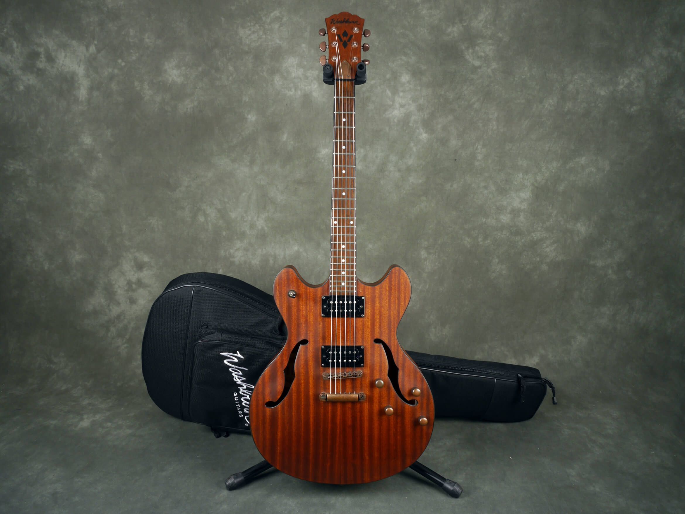 Washburn HB32DM Hollow Body Electric Guitar Distressed Matte w/Bag