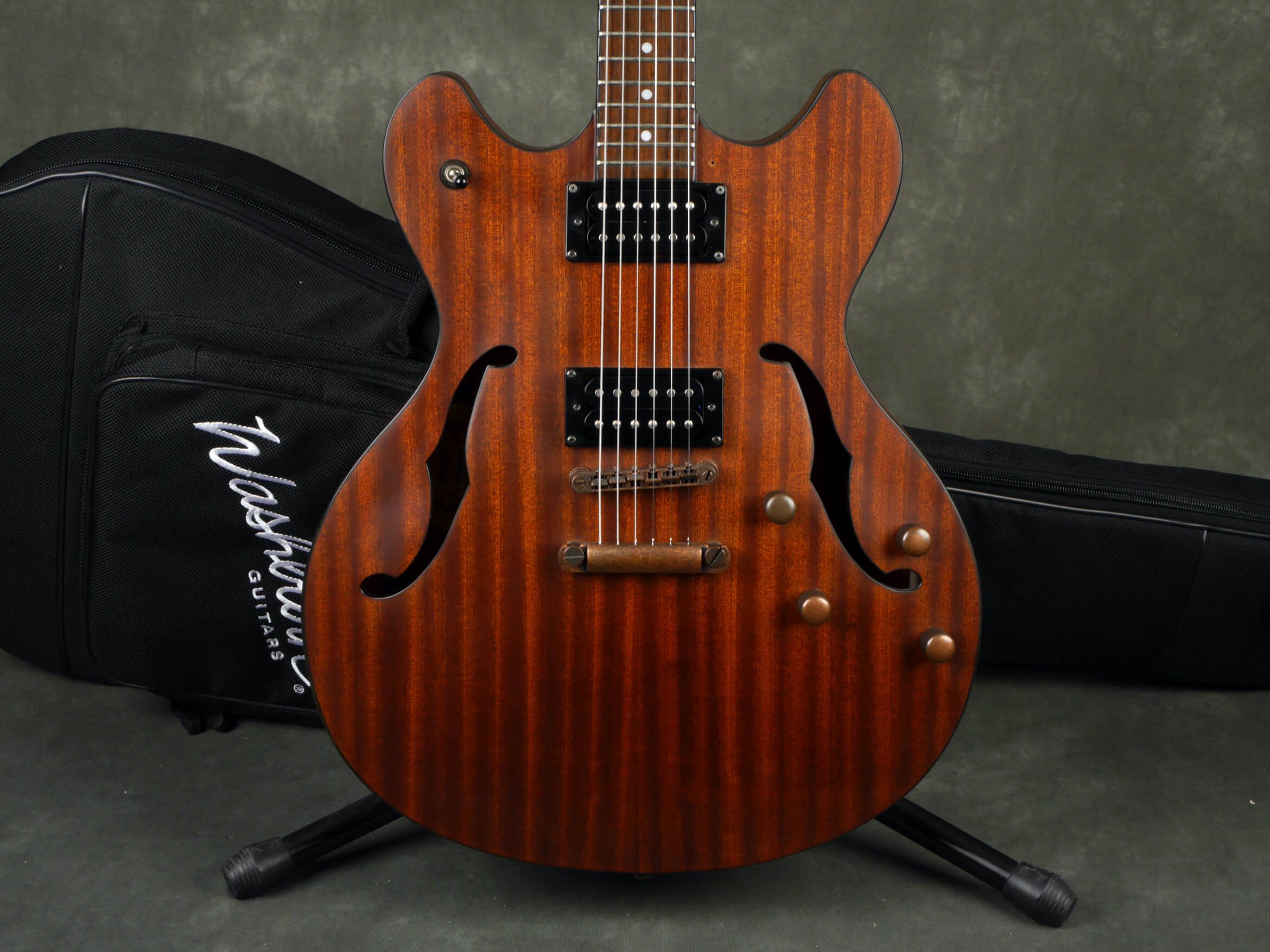 Washburn HB32DM Hollow Body Electric Guitar Distressed Matte w/Bag